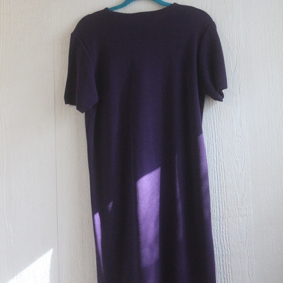 DEEP PURPLE KARIN STEVENS DRESS AND SWEATER COAT - Picture 2 of 6